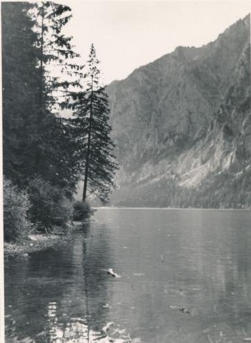 1951 Hochschwab 14Leopoldsteinersee-mit-Seemauer