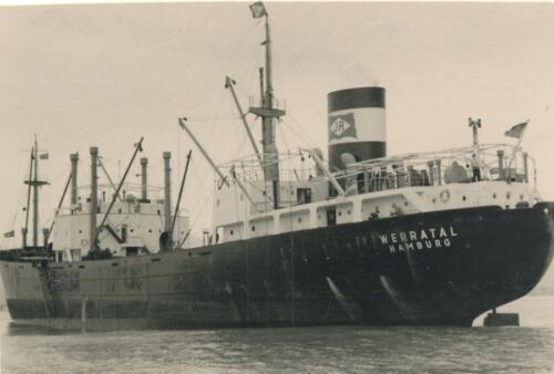 Handelsschiff Werratal Februar 1953 in Mersin / Türkei