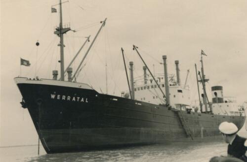 Handelsschiff Werratal Februar 1953 in Mersin / Türkei